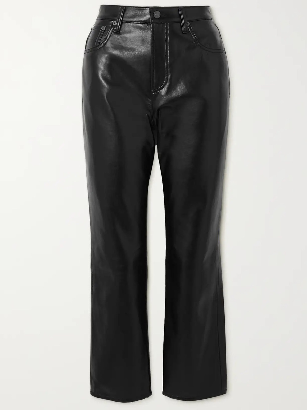 CITIZENS OF HUMANITY Jolene Leather-Blend High Waisted Straight Leg Pants